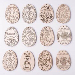 Holz Ostereier zum Bemalen Set Kinder Osterdeko DIY