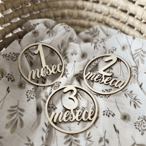 Holz Meilensteine Baby – 12 Monatskarten aus Lindenholz